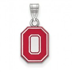 Discount - Ohio State Buckeyes Sterling Silver Small Enamel Pendant