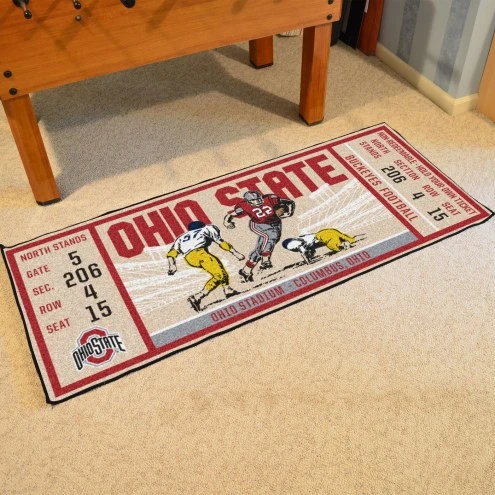 Discount - Ohio State Buckeyes Ticket Runner Rug 1 Discount - Ohio State Buckeyes Ticket Runner Rug