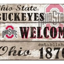 Discount - Ohio State Buckeyes Welcome 3 Plank Sign